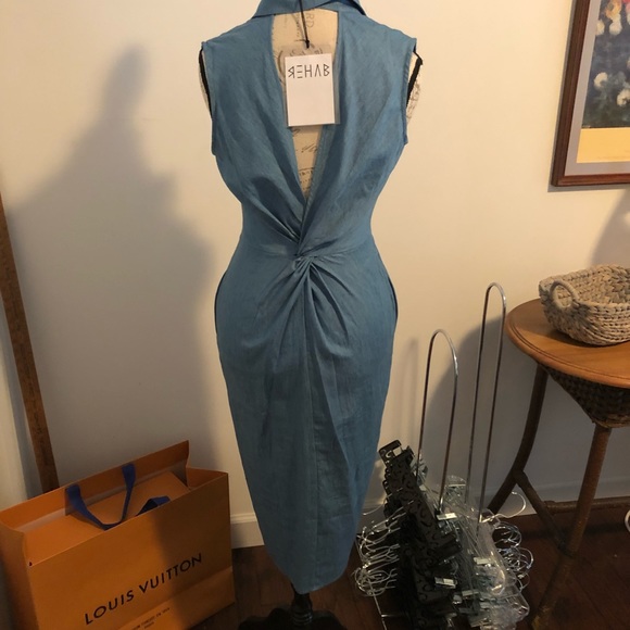 •Closeout• Chambray Midi Dress - Picture 3 of 5